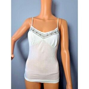 BCBGMAXAZRIA Womens Ivory Embellished Camisole Tank Top Size S New w Tags.
